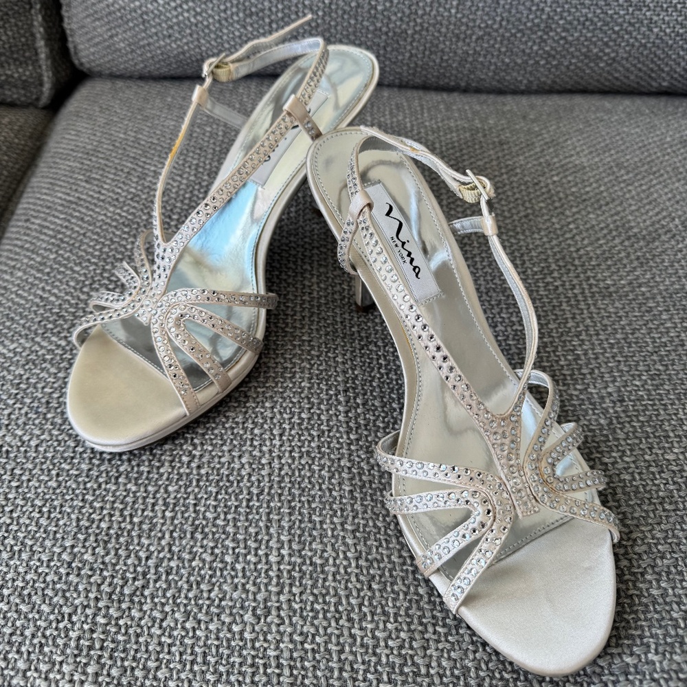 Nina Bobbie JS Ivory Dress Sandal Heels